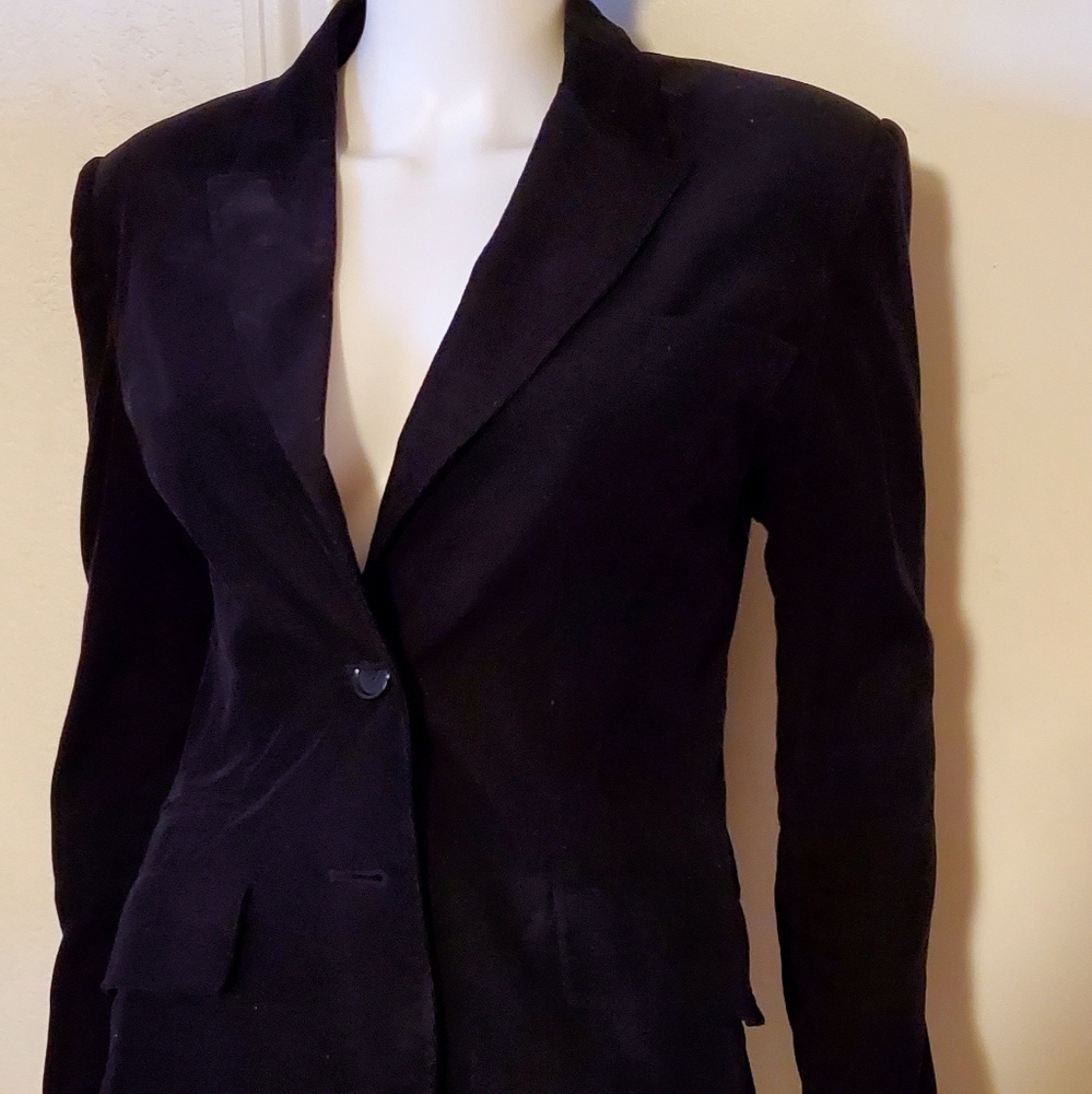Classic Woman Black Corduroy Blazer